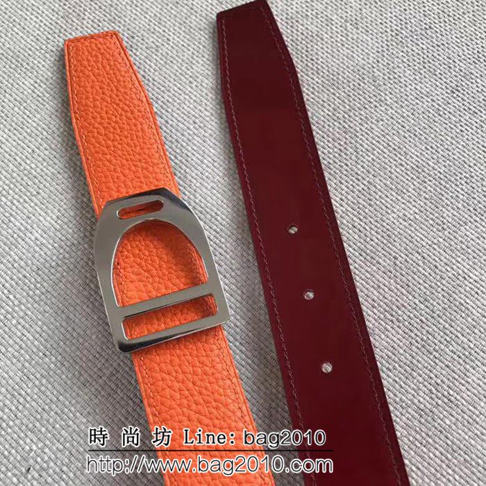 愛馬仕HERMES REVERSIBLE LEATHER STRA 官網同步 原版皮高端男士皮帶 HHG1540